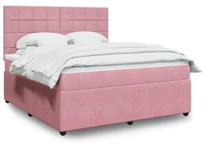 VidaXL Κρεβάτι Boxspring με Στρώμα Ροζ 180x200 εκ. Βελούδινο