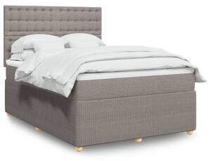 VidaXL Κρεβάτι Boxspring με Στρώμα Taupe 140x200 εκ. Υφασμάτινο