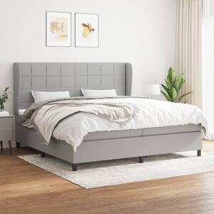 VidaXL Κρεβάτι Boxspring με Στρώμα Ανοιχτό Γκρι 200x200 εκ. Υφασμάτινο