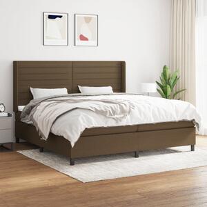 VidaXL Κρεβάτι Boxspring με Στρώμα Σκούρο Καφέ 200x200 εκ. Υφασμάτινο