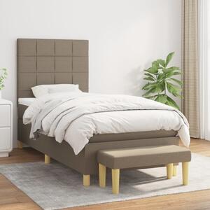 VidaXL Κρεβάτι Boxspring με Στρώμα Taupe 100 x 200 εκ. Υφασμάτινο