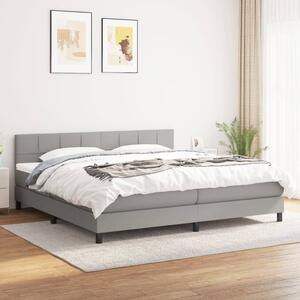 VidaXL Κρεβάτι Boxspring με Στρώμα Ανοιχτό Γκρι 200x200 εκ. Υφασμάτινο