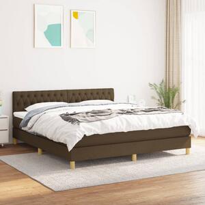 VidaXL Κρεβάτι Boxspring με Στρώμα Σκούρο Καφέ 180x200 εκ Υφασμάτινο