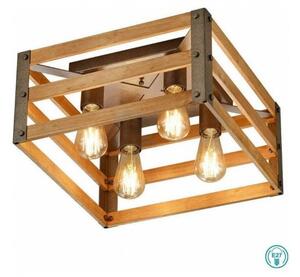 Πλαφονιέρα Φωτιστικό Οροφής Ξύλο Khan 605500467 Trio Lighting 605500467 Καφέ