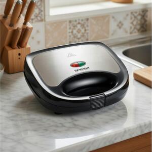 Τοστιέρα Severin SA2969 με ισχύ 600W και χωρητικότητα 2 τοστ - Black/Inox