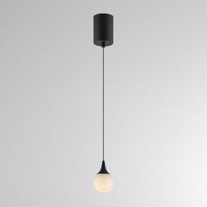 Molto Luce Φωτιστικό οροφής LED ARE, μαύρο, αλάβαστρο, Ø 8 cm, CCT, DALI, ρυθμιζόμενος, Μαύρο, Σαλόνι / τραπεζαρία, Πέτρα, σύγχρονο, Σφαίρα