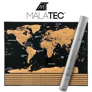 Ξυστός Χάρτης Κόσμου Malatec, Διακοσμητική Αφίσα για Ταξιδιώτες