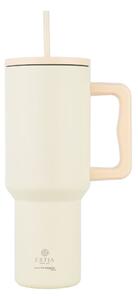 Κούπα Θερμός Με Λαβή & Καλαμάκι 1.2lt Estia Save The Aegean Tumbler Lily White 01-32197