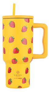 Κούπα Θερμός Με Λαβή & Καλαμάκι 900ml Estia Save The Aegean Tumbler Berry Bright 01-32029