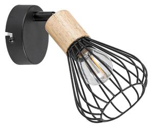 Rabalux 3147 - Σποτ τοίχου FARFALLE 1xE14/25W/230V μαύρο/οξιά