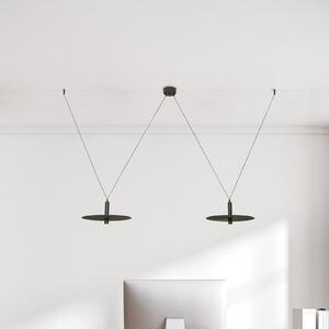 Zambelis Φωτιστικό οροφής LED 23227, μαύρο, Ø 35 cm, 2 λάμπες, μέταλλο, Μαύρο, Σαλόνι / τραπεζαρία, Αλουμίνιο, σύγχρονο
