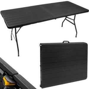 Πτυσσόμενο τραπέζι κήπου 180 cm – Μαύρο, για catering και πικνίκ