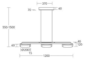 HerzBlut LED κρεμαστό φωτιστικό Talon, ξύλο, πάνω/κάτω, ρυθμιζόμενο