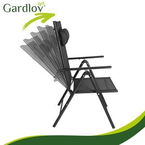 Αναδιπλούμενες καρέκλες κήπου Gardlov σετ 2 τεμαχίων μαύρες