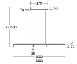 HerzBlut LED κρεμαστό φωτιστικό Marley, ξύλο, πάνω/κάτω, ρυθμιζόμενο