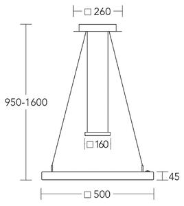 HerzBlut LED κρεμαστό φωτιστικό Leonora, ξύλο, 50 cm, dimmable