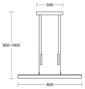 HerzBlut LED κρεμαστό φωτιστικό Leonora, 85 cm, ξύλο, ρυθμιζόμενο φωτισμό