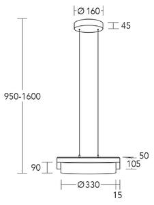 HerzBlut LED κρεμαστό φωτιστικό Talon, γυαλί, με δυνατότητα ρύθμισης φωτισμού