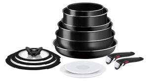 Tefal - Σετ μαγειρικά σκεύη 13 τμχ INGENIO EASY COOK & CLEAN BLACK