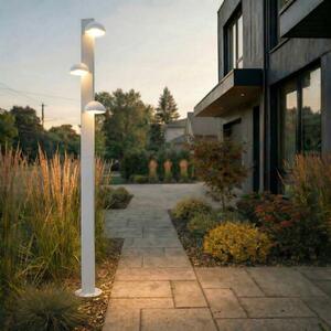 Lucande Εξωτερικός φωτισμός LED Velira, ανοιχτό γκρι, 220 cm, 3 φτερά, Γκρι, Μέταλλο, σύγχρονο