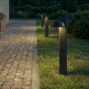 Lucande Φωτιστικό διαδρόμου LED Velira, μαύρο, 77 cm, μονόφωτο, IP44, Μαύρο, Μέταλλο, σύγχρονο
