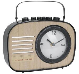Eπιτραπέζιο ρολόι radio model C37568650 Μεταλλικό με mdf, 22x6x21cm