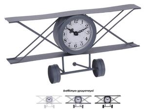 Επιτραπέζιο ρολόι αεροπλάνο HZ1911500 Mεταλλικό, 15x30x8cm, σε 3 επιλογές χρώματος, μαύρο/άσπρο/γκρι