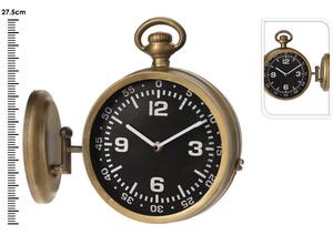 Ρολόι τοίχου διπλής όψης Residence HX9900220 Mεταλλικό, antique design, 27.5x10x25cm, χρυσό χρώμα με μαύρο καντράν