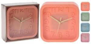 Ρολόι επιτραπέζιο alarm 837165300 τετράγωνο, 132x52x132mm σε 4 επιλογές χρώματος πορτοκαλί/ροζ/μπλε/πράσινο
