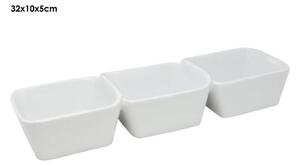 Μπωλ Σερβιρίσματος σνακ FOOD FOR FUN 24303570 πορσελάνινο, λευκό, τριπλό, 32x10x5cm