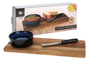 Σετ Σερβιρίσματος Excellent Houseware που αποτελείται από 1 δίσκο, 1 μπολ και 1 μαχαίρι