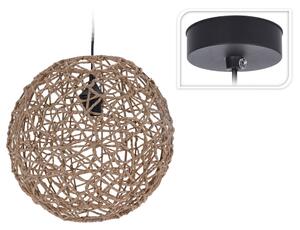 Φωτιστικό οροφής ρεύματος Ξύλο Willow/Rattan με λαμπτήρα Ε27 και διάμετρο 30cm - Καφέ