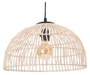 Φωτιστικό οροφής ρεύματος Ξύλο Willow/Rattan με λαμπτήρα Ε27 και διαστάσεις 40x40x22cm - Καφέ