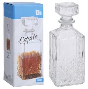 Καράφα ουίσκι Excellent Houseware γυάλινη με πώμα, χωρητικότητας 900ml, 9x9x23cm