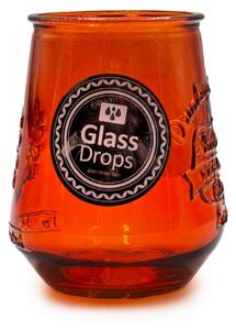 Ποτήρι Glass Drops Αuthentic Est. 1896 (2396DB08) Από ανακυκλωμένο γυαλί, Χωρητικότητας 400ml, Διαστάσεων Ø 9 x Υ 11 cm, Orange