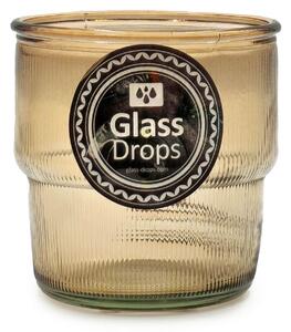 Ποτήρι Glass Drops Ribbed (2415DB04) Από ανακυκλωμένο γυαλί, Χωρητικότητας 300ml, Διαστάσεων Ø 9 x Υ 9 cm, Cinnamon