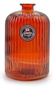 Διακοσμητικό Βάζο Glass Drops Daroca Stripe (4862DB343) Από ανακυκλωμένο γυαλί, Χωρητικότητας 2.8L, Διαστάσεων Ø 15 x Υ 23cm, Pumpkin