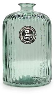 Διακοσμητικό Βάζο Glass Drops Daroca Stripe (4862DB600) Από ανακυκλωμένο γυαλί, Χωρητικότητας 2.8L, Διαστάσεων Ø 15 x Υ 23cm, Natural Green
