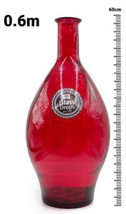 Διακοσμητικό Βάζο Glass Drops Cherry Cream Meguino (4637DB06) Από ανακυκλωμένο γυαλί, Χωρητικότητας 17L, Διαστάσεων Ø 28 x Υ 60cm, Red