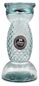 Κηροπήγιο Glass Drops Diamante (4773) Aπό 100% ανακυκλωμένο γυαλί, Διαστάσεων Ø 14 x Υ 28 cm