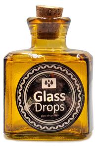 Διακοσμητικό Μπουκάλι με πώμα Glass Drops Cuadrada (5322DB411) Aπό 100% ανακυκλωμένο γυαλί, Xωρητικότητας 200ml, Διαστάσεων Ø 7 x Υ 10 cm, Yellow Gold