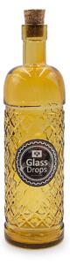 Διακοσμητικό Μπουκάλι με πώμα Glass Drops Anis (5047DB411) Aπό 100% ανακυκλωμένο γυαλί, Xωρητικότητας 500ml, Διαστάσεων Ø 7 x Υ 24 cm, Yellow Gold