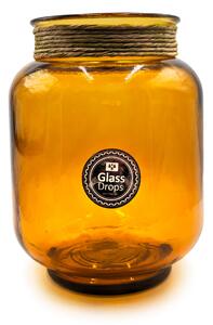 Διακοσμητικό Βάζο Glass Drops Hurricane Florero Enea (E4756DB48) Aπό 100% ανακυκλωμένο γυαλί, Χωρητικότητας 5L, Διαστάσεων Ø 20 x Υ 25 cm, Topaz