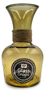 Διακοσμητικό Βάζο Glass Drops Chicago Enea (E5649DB411) Aπό 100% ανακυκλωμένο γυαλί, Χωρητικότητας 4L, Διαστάσεων Ø 19 x Υ 33 cm, Yellow Gold