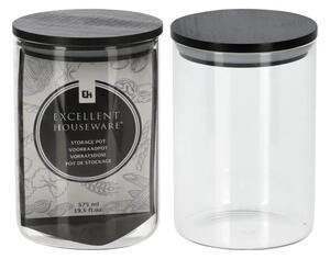 Γυάλινο βάζο Excellent Houseware με καπάκι, Χωρητικότητας 575ml, 8.5x13cm