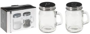 Σετ Αλατοπίπερο Excellent Houseware Σε Γυάλινο Δοχείο Με Λαβή - 2 τεμάχια