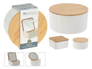 Κουτί οργάνωσης με καθρέφτη Excellent Houseware, σε 2 επιλογές σχεδίου - Καφέ/Λευκό
