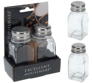 Σετ Αλατοπίπερο Excellent Houseware Σε Γυάλινο Δοχείο - 2 τεμάχια