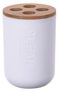 Βάση Οδοντόβουρτσας Bathroom Solutions , 4 θέσεων, 7x7x11cm - Καφέ/Λευκό
