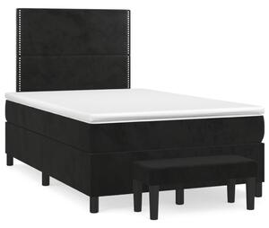 VidaXL Κρεβάτι Boxspring με Στρώμα Μαύρο 120x190 εκ. Βελούδινο